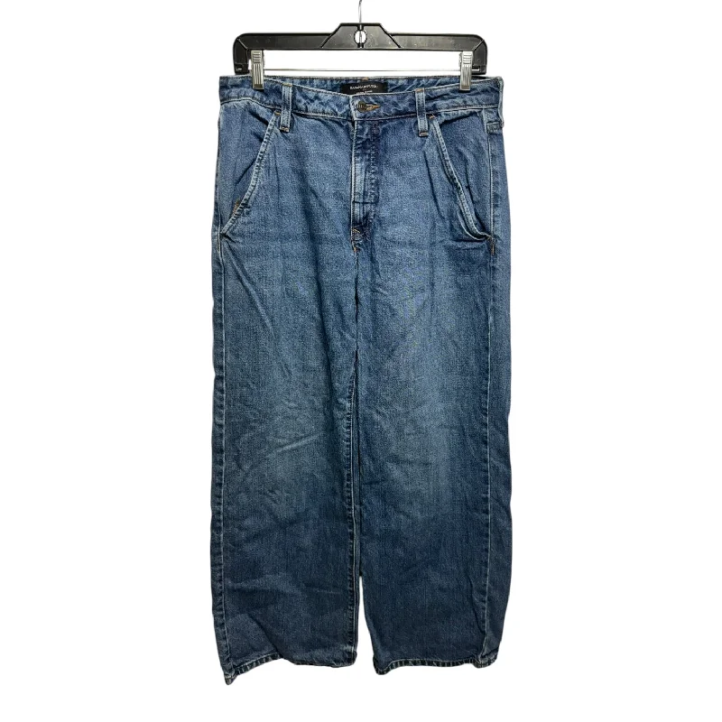 Fashionable Comfort Jeans Wide Leg By Banana Republic In Blue Denim, Size: 10