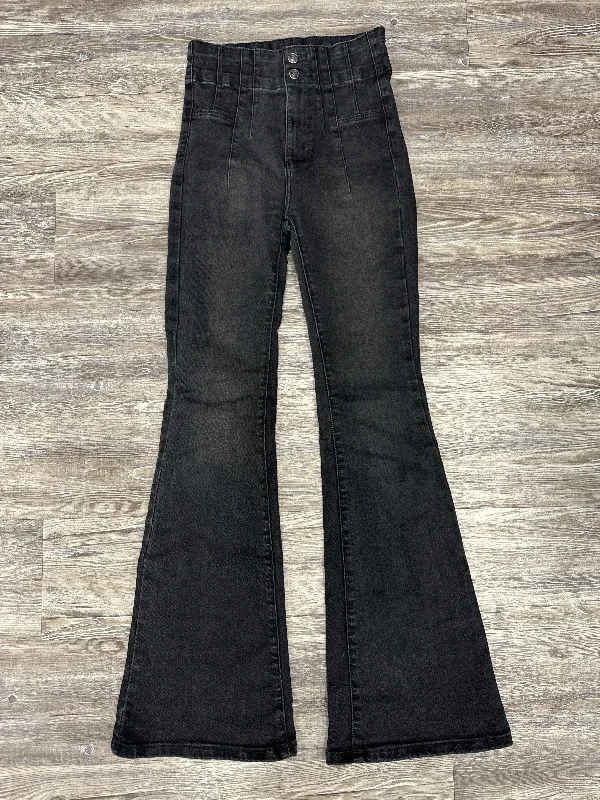 Cozy Street Style Jeans Flared By We The Free In Black Denim, Size: 2