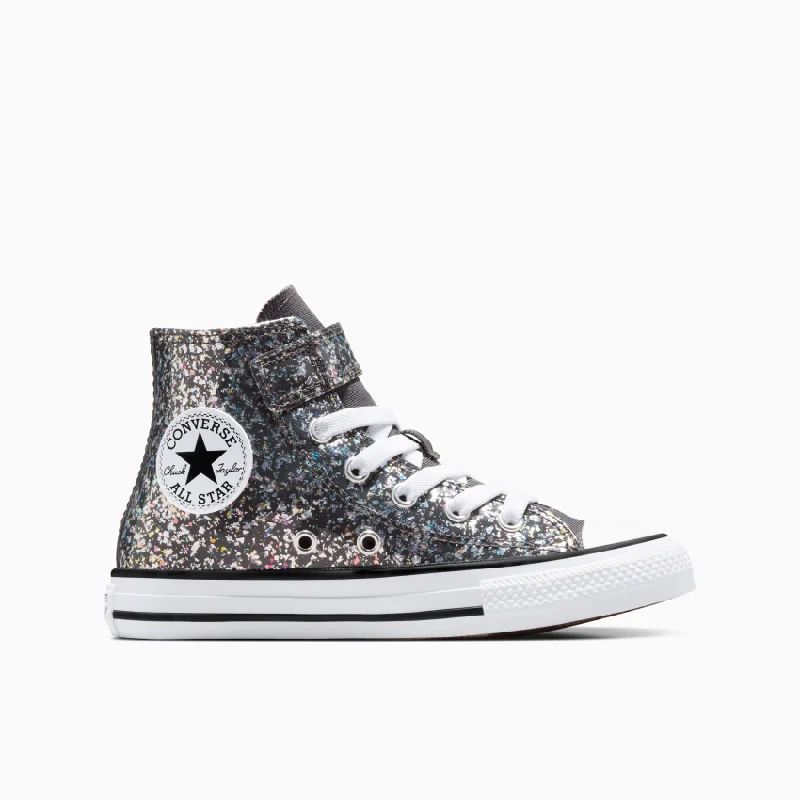 Relaxed Fit CONVERSE KID'S ALL-STAR BLACK GLITTER SHOES