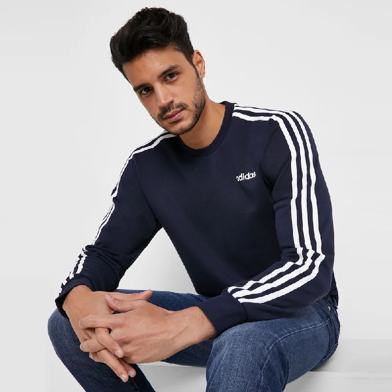 Comfy Chic AD Shoulder Stripes Sports Navy Blue Sweatshirt 8252