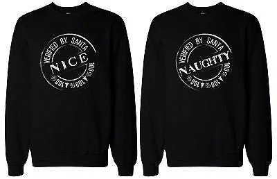 Chic Outfits Naughty and Nice Sweatshirts for Best Friends BFF Matching Sweaters