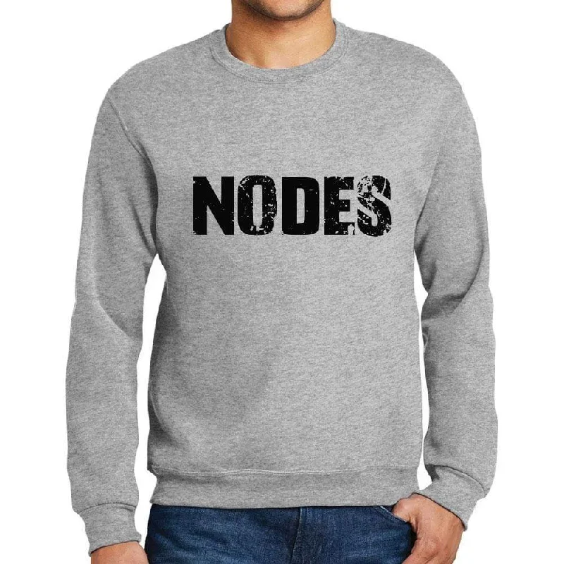 Noble And Elegant Men's Printed Graphic Sweatshirt Popular Words NODES Grey Marl