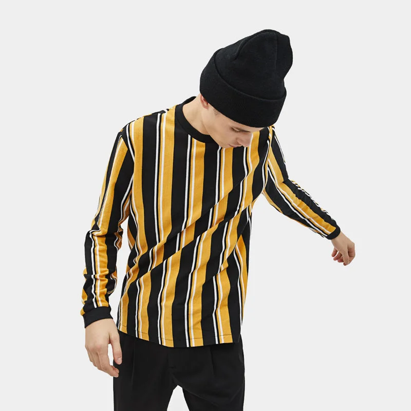 Soft Wearables BRK Black Mustard Stripe Sweatshirt (Label Cut) 509