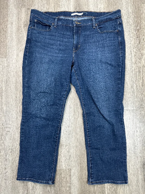 Exquisite Tailoring Jeans Straight By Levis In Blue Denim, Size: 20
