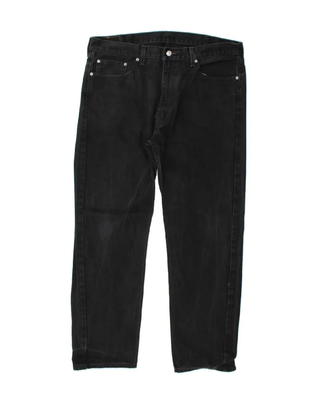 Casual And Versatile LEVI'S Mens 505 Straight Jeans W40 L32 Black Cotton