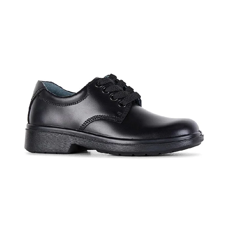 Everyday Style CLARKS JUNIOR DAYTONA TRIPLE BLACK LEATHER SHOE (WIDTH E)