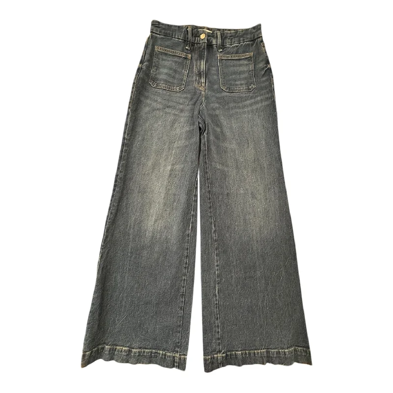 Fashion Design Jeans Wide Leg By Good American In Blue Denim, Size: 8