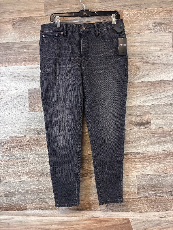 Chic Comfort Wear Jeans Skinny By Lauren By Ralph Lauren In Black Denim, Size: 12p