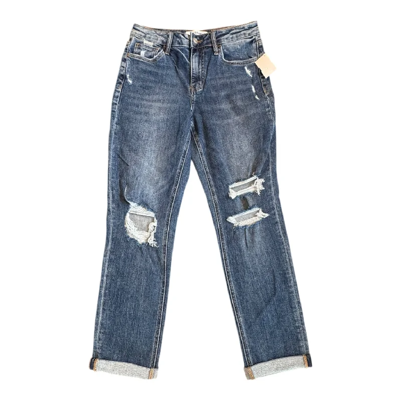 Carefree Jeans Straight By LOVERVET In Blue Denim, Size:4