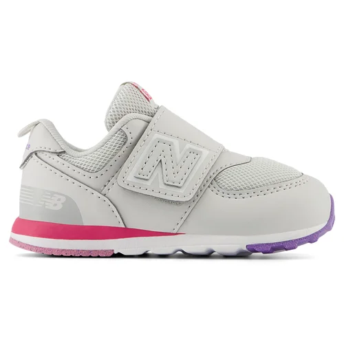 Warm Wear NEW BALANCE KID'S 574 HOOK N' LOOP WHITE/PINK SNEAKER SHOES