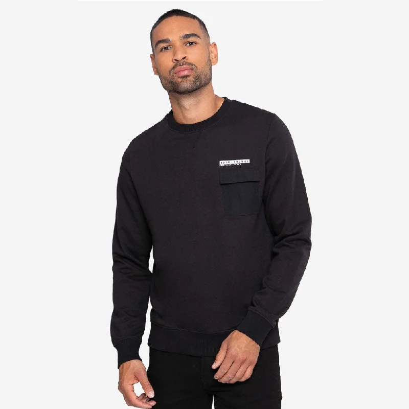 Comfortable Jackets TDB Front Pocket Style Black Sweatshirt 3398