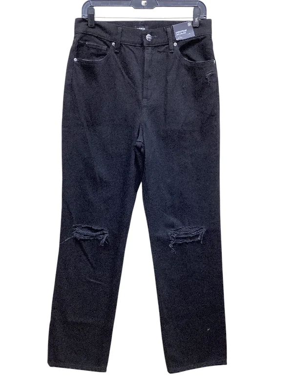 Fashion Comfort Jeans Straight By Express In Black Denim, Size: 6