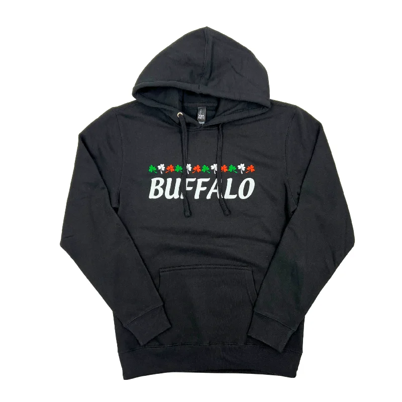Everyday Comfort Buffalo With Shamrocks Black Hoodie