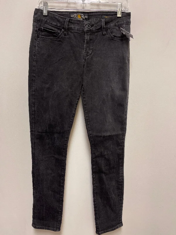 Fashionable And Versatile Jeans Skinny By Lucky Brand In Black Denim, Size: 4