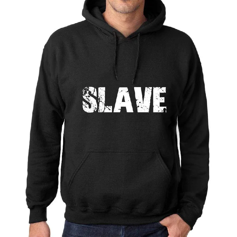 Design Must-have Men's Women's Unisex Printed Graphic Cotton Hoodie Soft Heavyweight Hooded Sweatshirt Pullover Popular Words SLAVE Deep Black