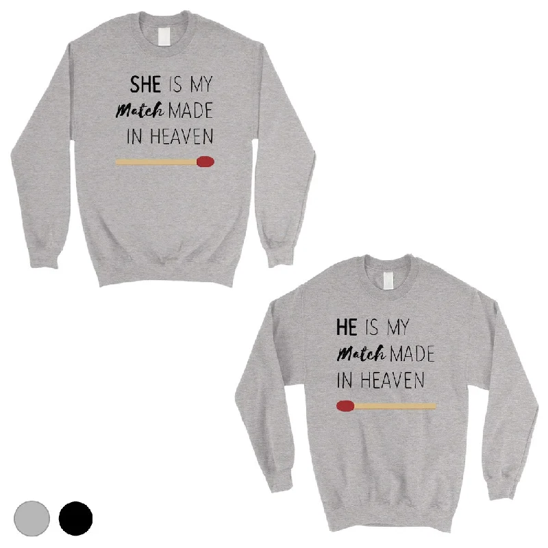 Fashionable And Fashionable Match Made In Heaven Matching Sweatshirt Pullover Cute Wedding Gift