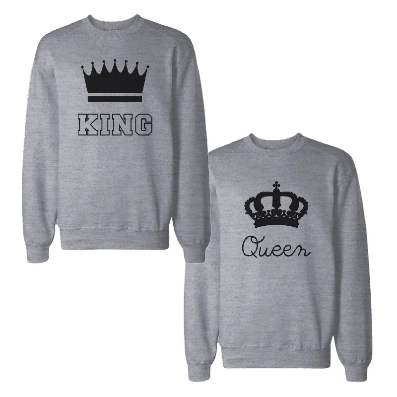 Chic Outfits King And Queen With Crown Couple Sweatshirts Matching Sweat Shirts