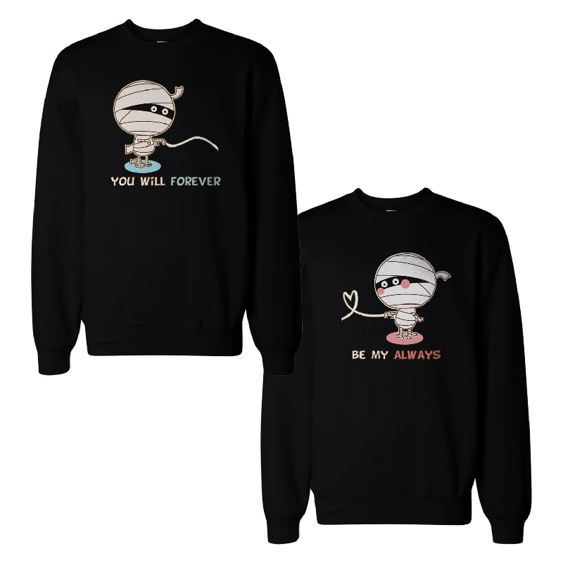 Minimalism Mummies Couple Sweatshirts Cute Halloween Matching Sweat Shirts