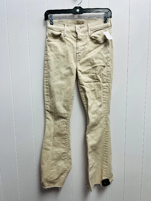Trendy Layers Jeans Boot Cut By Mother In Cream, Size: Xs