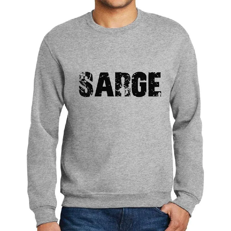 Warm Chic Men's Printed Graphic Sweatshirt Popular Words SARGE Grey Marl