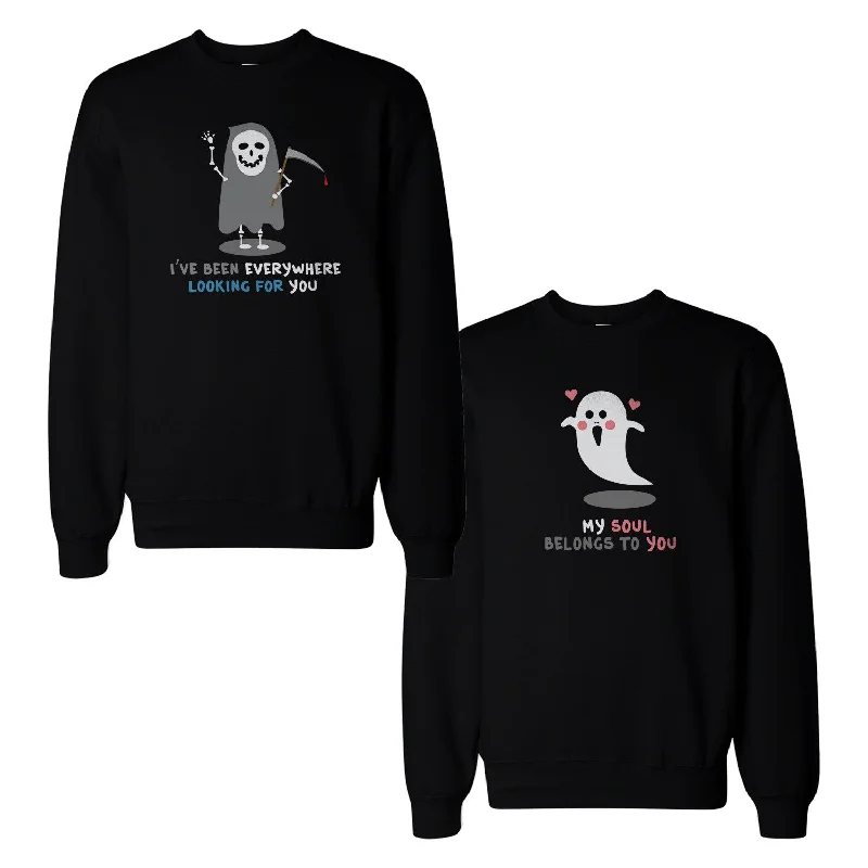 Elegant Design Death Eater And Ghost Couple Sweatshirts Halloween Matching Tops