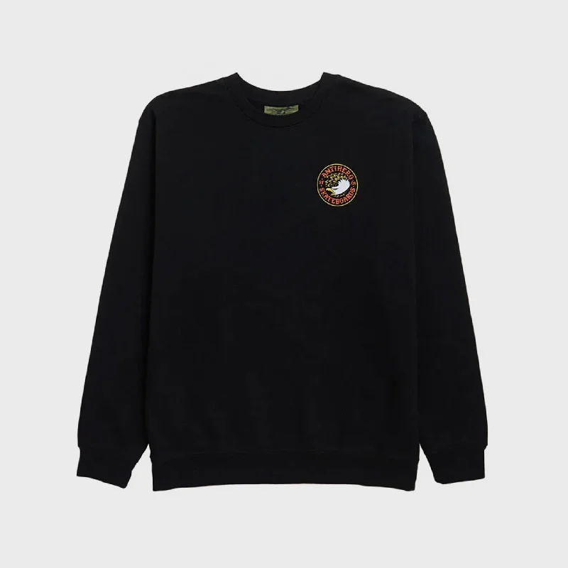 Casual Chic Outfits Anti Hero Eagle Round Crew Sweatshirt - Black/Orange/Yellow
