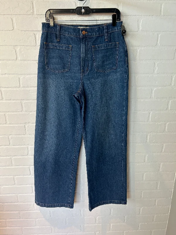 Comfortable And Simple Jeans Wide Leg By Madewell In Blue Denim, Size: 8