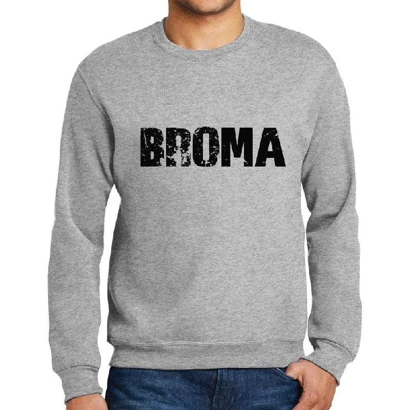Fashionable Ease Men's Printed Graphic Sweatshirt Popular Words BROMA Grey Marl
