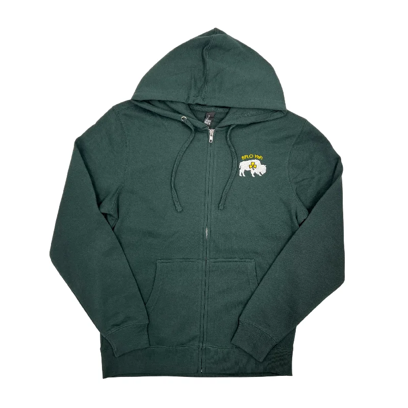 Layered Style BFLO Irish Forest Green Zip-Up Hoodie