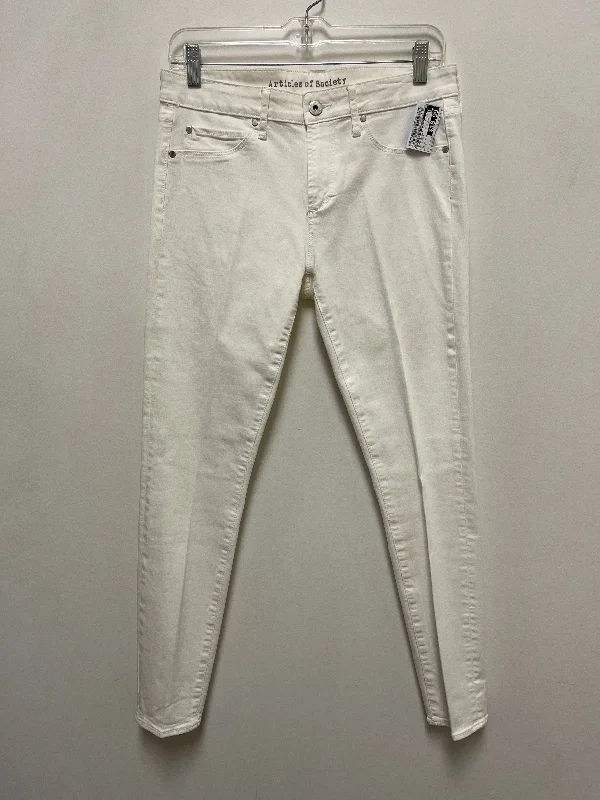 Modern Comfort Wear Jeans Skinny By Articles Of Society In White Denim, Size: 8
