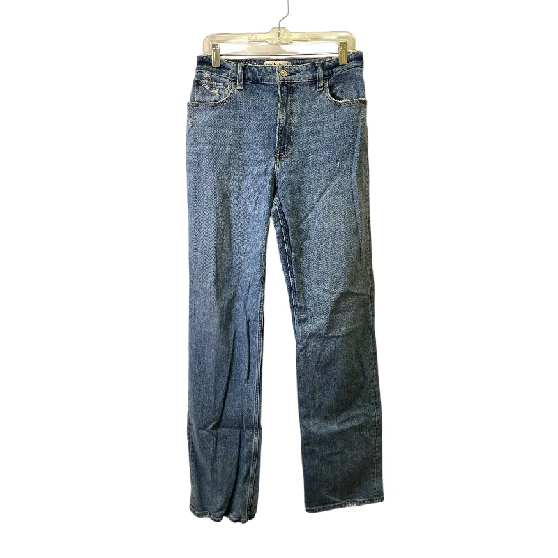 Elegant Fit Jeans Straight By Abercrombie And Fitch In Blue, Size:8