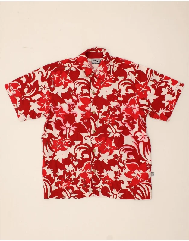 Warm Winter Series O'NEILL Boys Short Sleeve Shirt 9-10 Years Red Floral Cotton