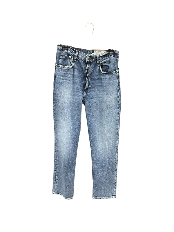 Bottom And Versatile Jeans Straight By Rag & Bones Jeans In Blue Denim, Size: 10