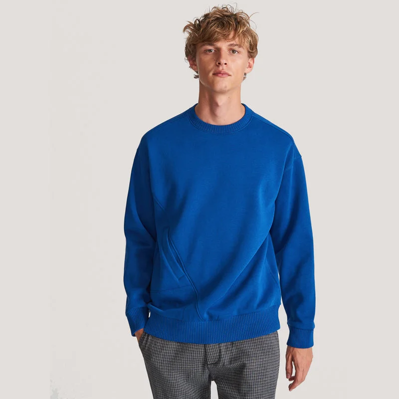 Relaxed Looks RSV Organic Cross Pocket Blue Sweatshirt 607