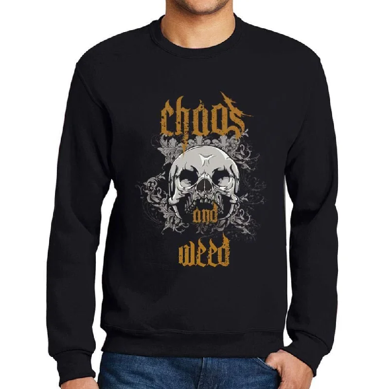 Personalized Design Ultrabasic - Homme Imprimé Graphique Sweat-Shirt Chaos and Weed Noir Profond