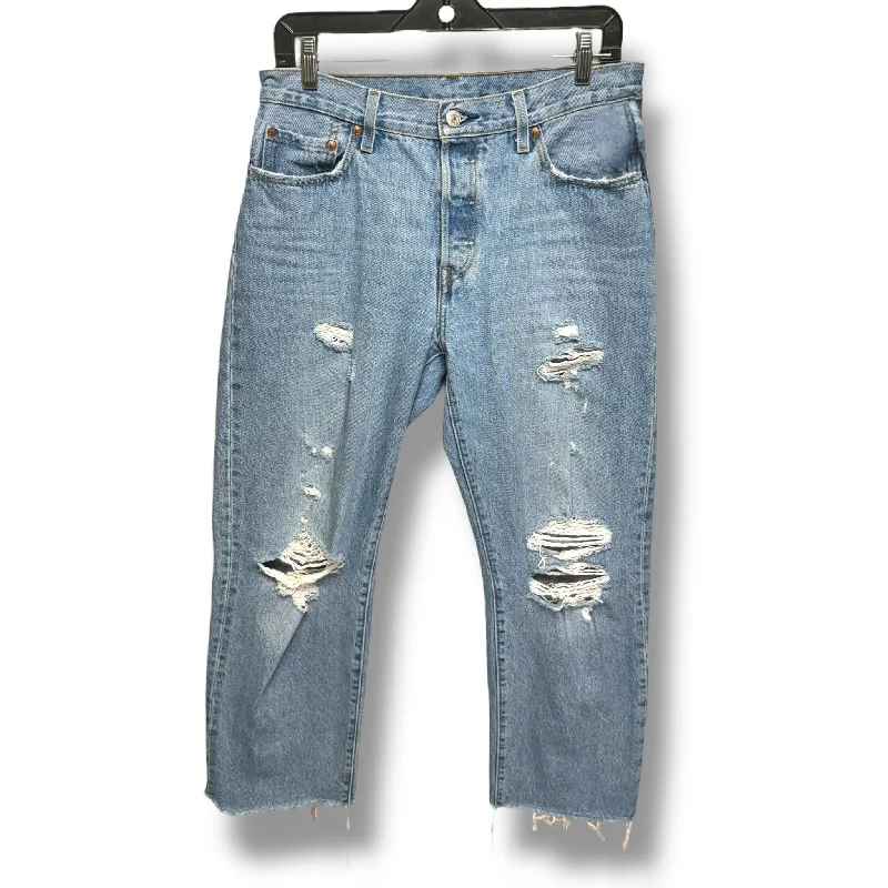 Nightclub Style Jeans Boyfriend By Levis In Blue Denim, Size: 6