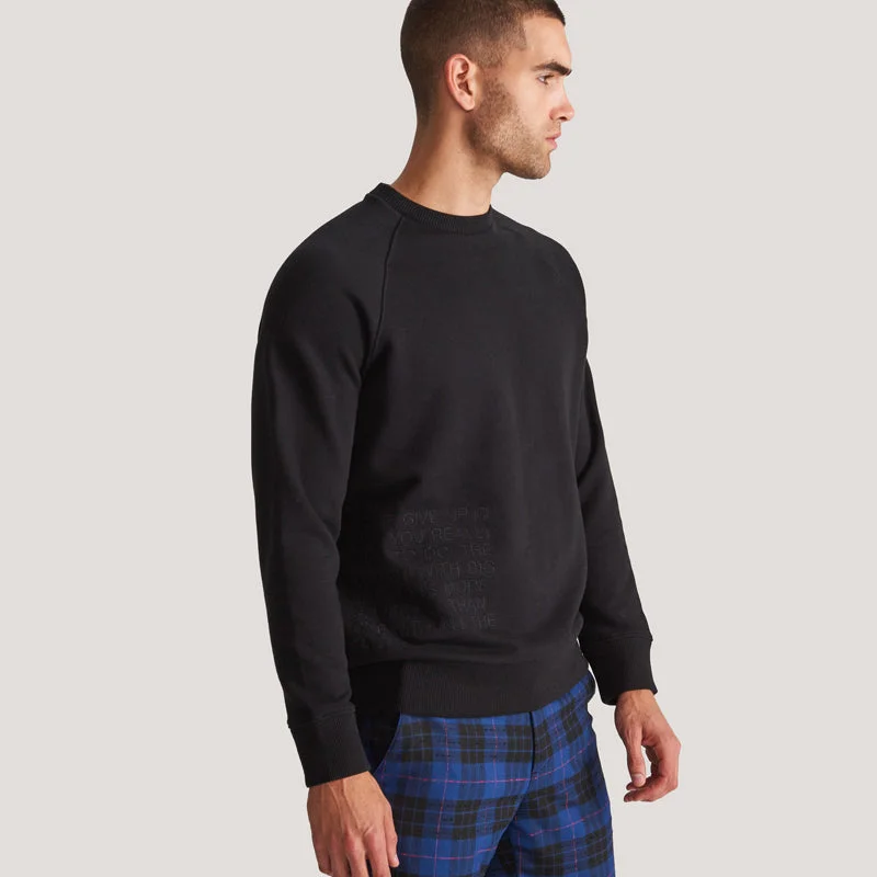 Relaxed Jackets RSV Organic Never Give Up Black Sweatshirt 610