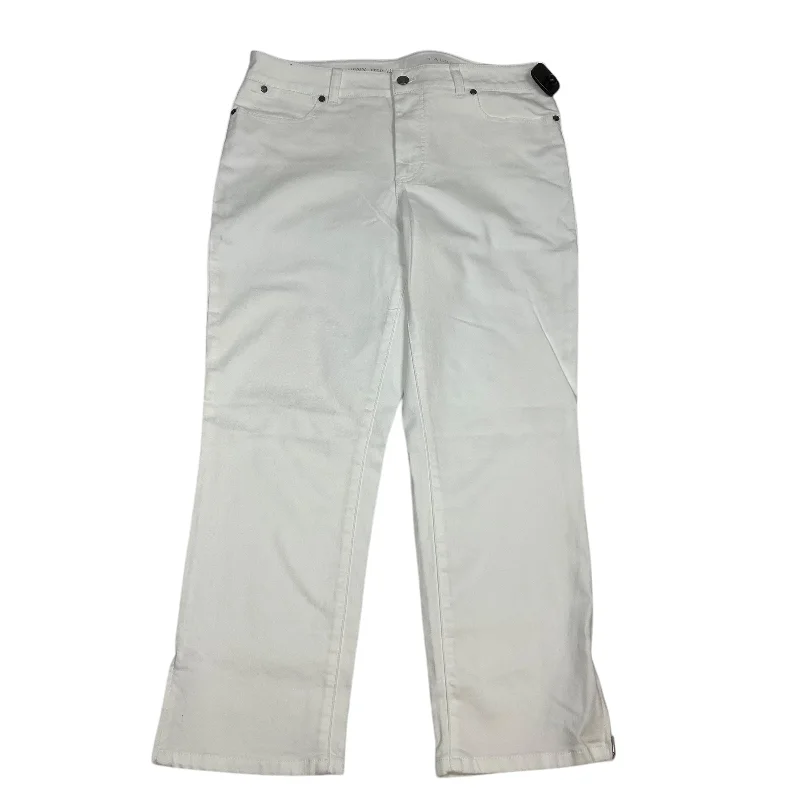 Exclusive Customization Jeans Cropped By Talbots In White Denim, Size: 12