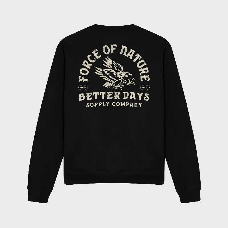Soft Tops Better Days Force of Nature Unisex Sweatshirt - Black