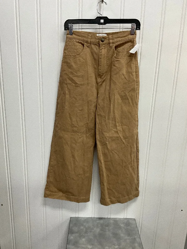 Relaxed Chic Jeans Wide Leg By Joie In Tan, Size:2