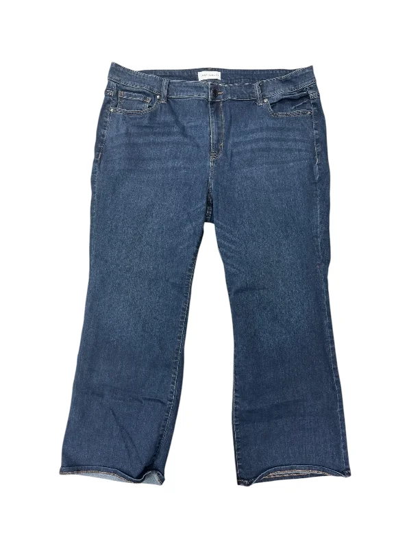 Trendy Comfort Wear Jeans Wide Leg By Lane Bryant In Blue Denim, Size: 22