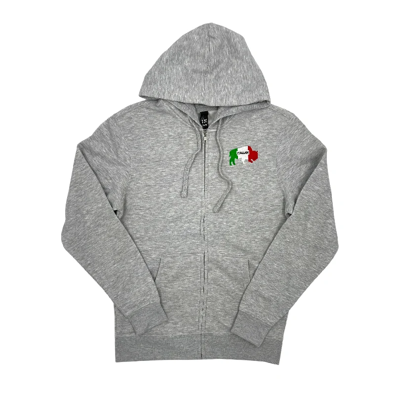Effortless Outfits Buffalo Italian Heritage Gray Zip-Up Hoodie