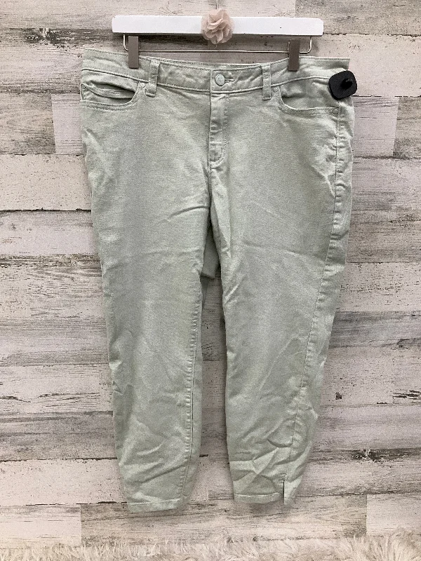 Minimal Style Jeans Cropped By Lc Lauren Conrad In Green, Size: 14
