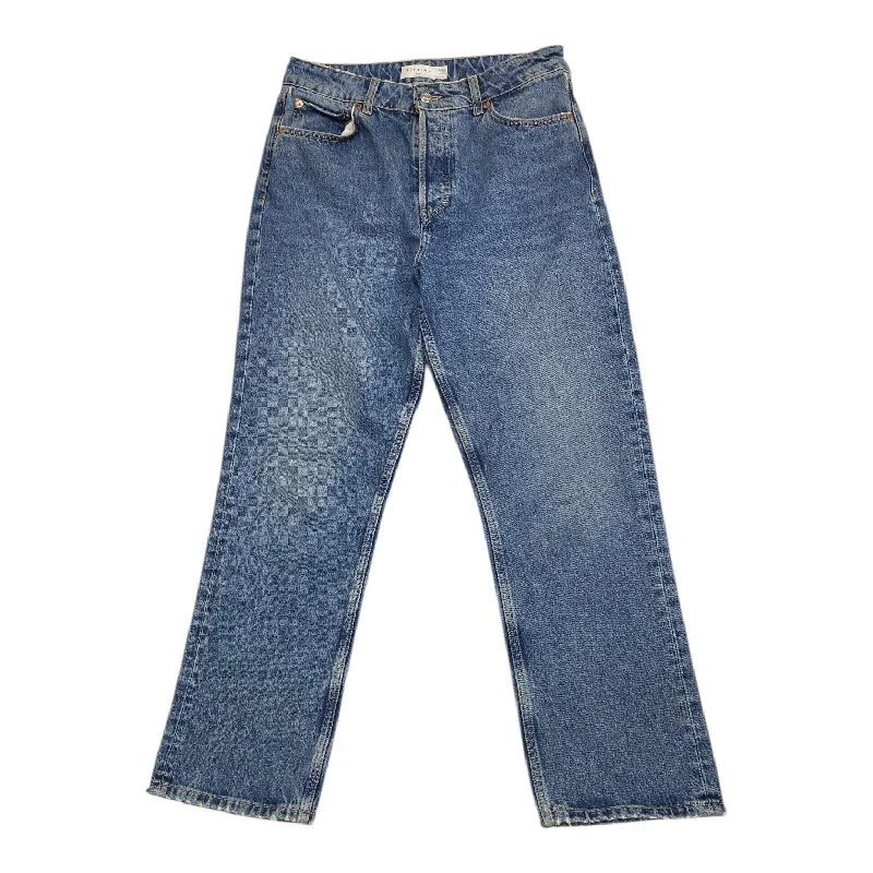 Slim Fit Jeans Straight By Top Shop In Blue Denim, Size:10