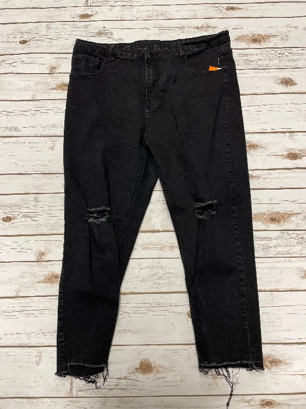 Classic Jeans Straight By Shein In Black Denim, Size: 30