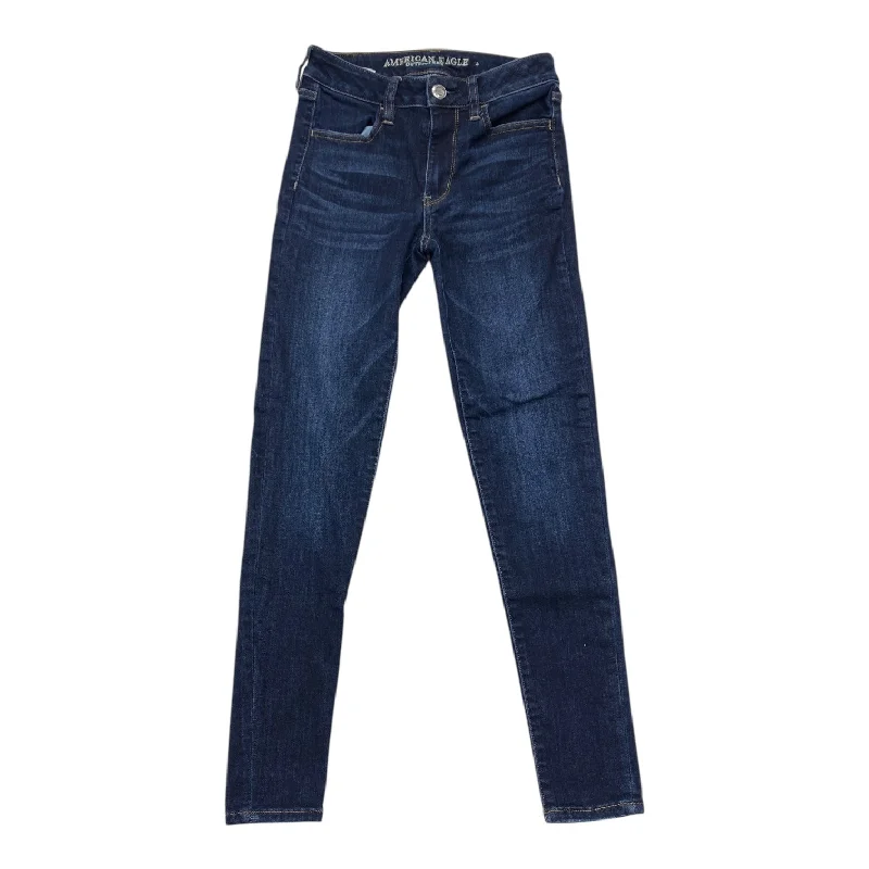 Perfect Tailoring Jeans Skinny By American Eagle In Blue Denim, Size:2