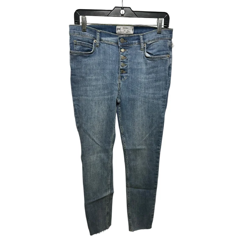 High Street Series Jeans Skinny By Free People In Blue Denim, Size: 8