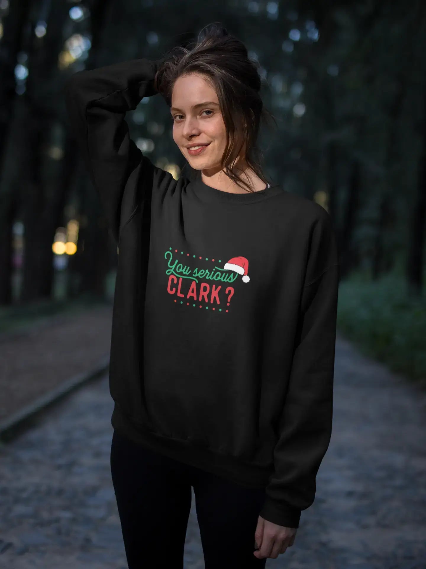 Layered Comfort ULTRABASIC - Graphic Women's Serious Clark Christmas Sweatshirt Xmas Gift Ideas Deep Black