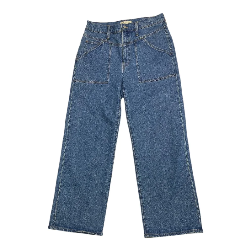 British Fashion Jeans Wide Leg By Madewell In Blue Denim, Size:10