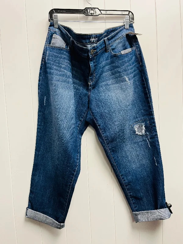 Personalized Design Jeans Cropped By Style And Company In Blue Denim, Size: 16